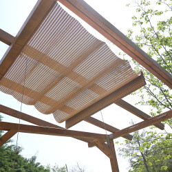 Estores solares móveis para pátio, estores exteriores em bambu