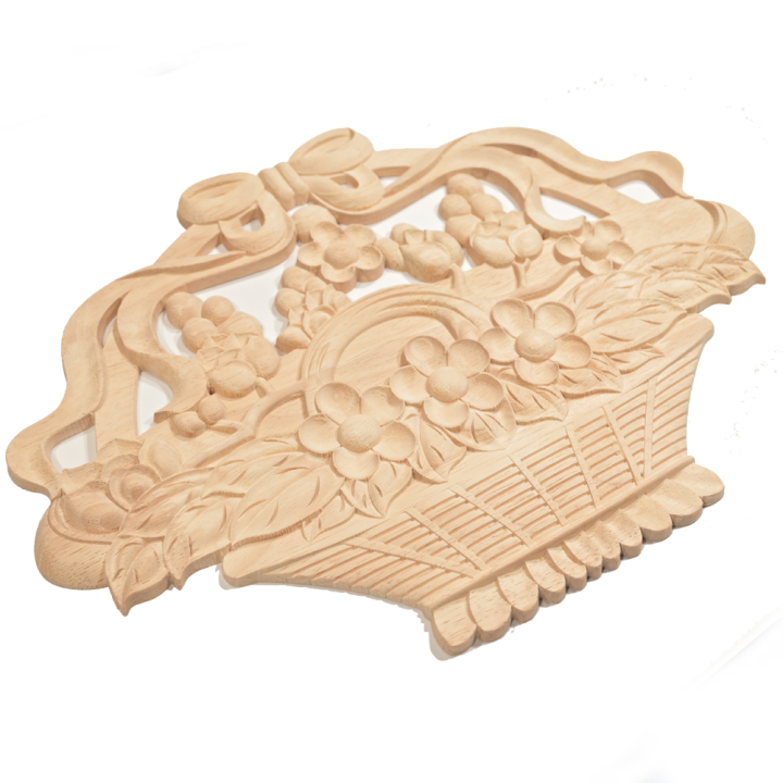 Intaglio su legno per falegname mobili su misura | cesto di fiori