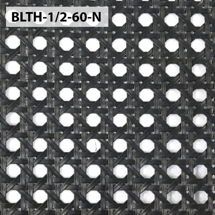 Zwart rietbandmateriaal voor radiatorbekleding.