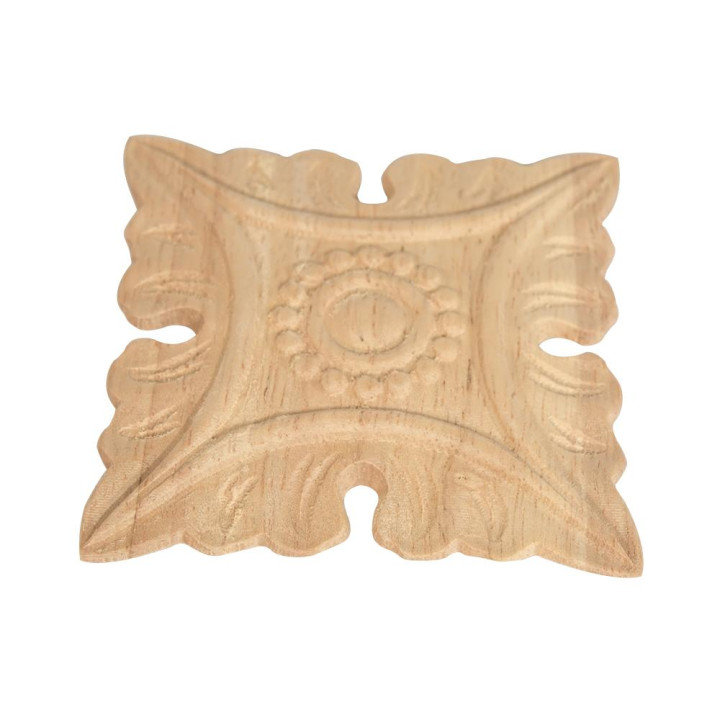 Flower with acanthus leaf made from rubber wood