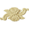 Holzapplikation RK-643 ist eine geschnitzte Rose, zur Dekoration von Schränken, Türen, Fenster und Betten