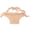 Wooden carving with flower basket motif