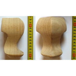 Dřevěná nábytková noha, 175 mm vysoká, vyřezávaná z exotického dřeva