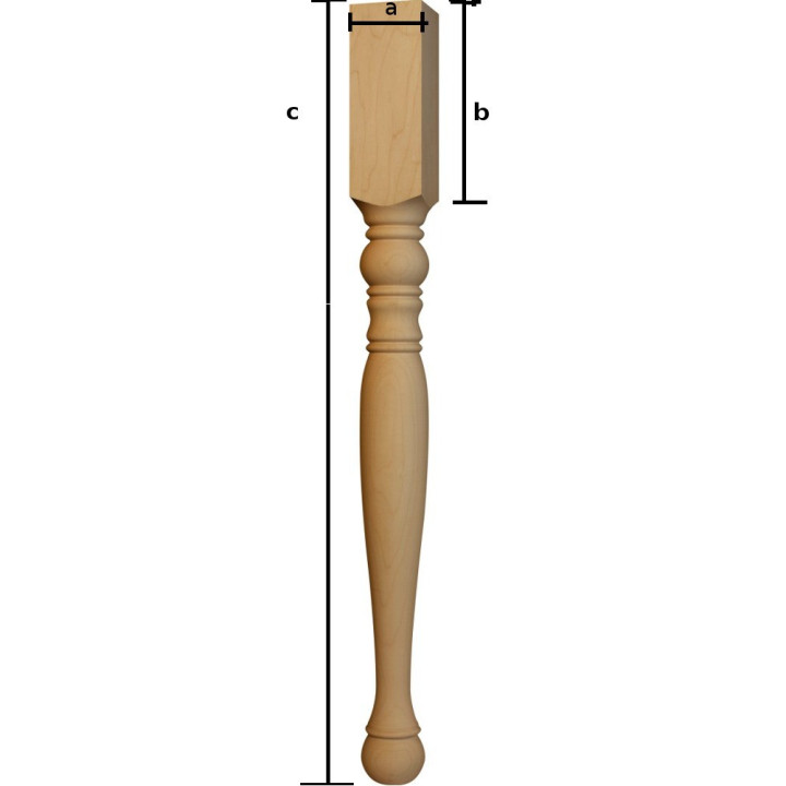 Ringdreide tremøbelben, flere tresorter
