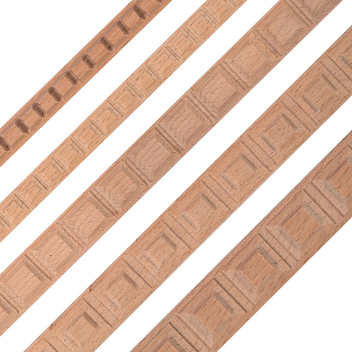Dekorleisten aus Holz mit dem modernem Kasetten Motiv jetzt günstig zu erhalten