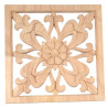 Wood carving flowers with leaf in frame