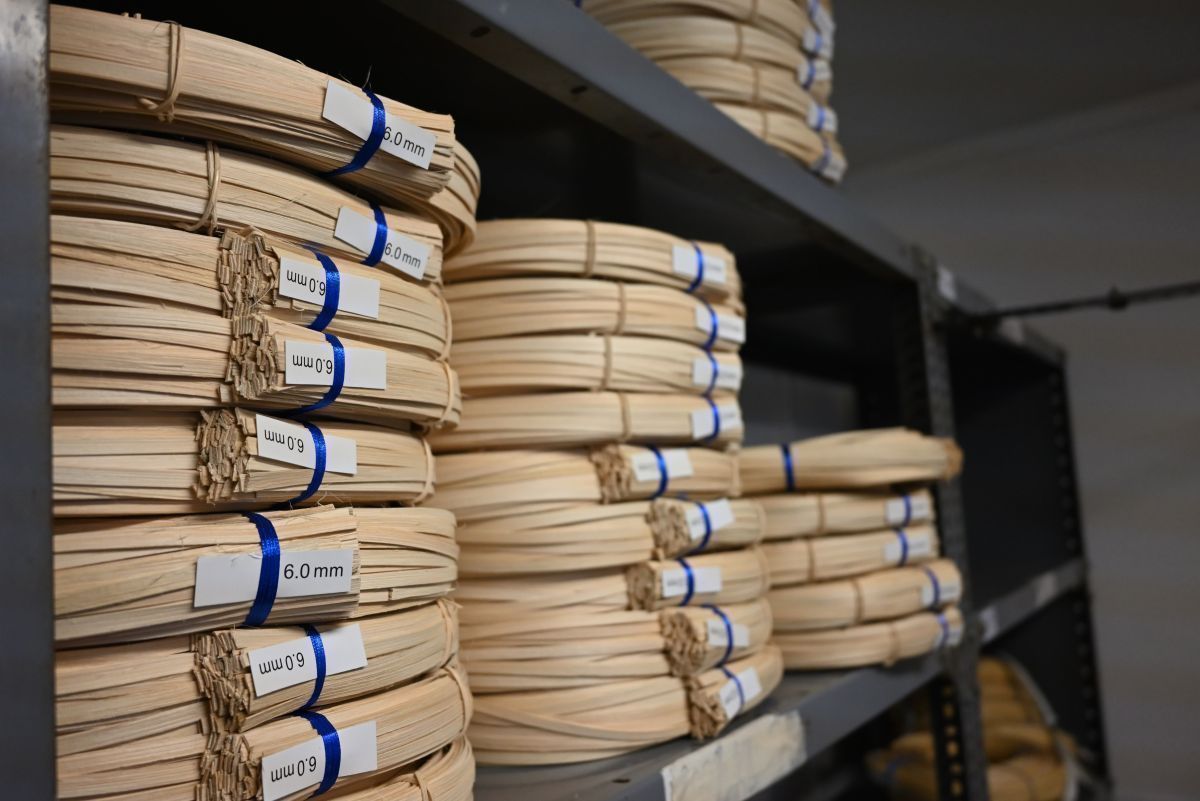 Flat rattan reed to repair rattan furniture or repair wicker chairs, for example, This is a basket weaving material, also.