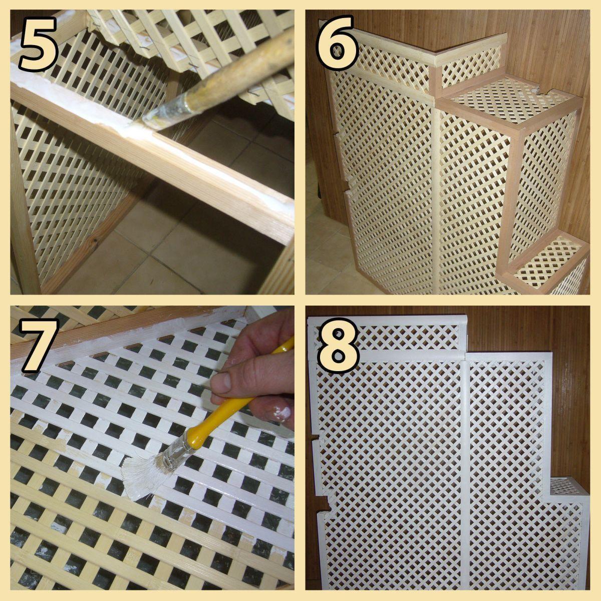 Teil 2 unseres Leitfadens zur Herstellung von Heizkörperverkleidungen mit Rautengitterplatten. Hochwertige Kiefernholz-Gitterplatten für Schränke und maßgeschneiderte dünne Heizkörperverkleidungen.