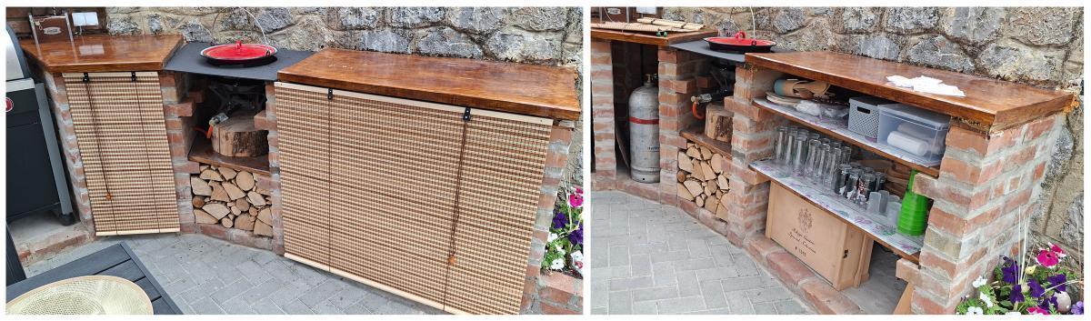 Use outdoor bamboo blinds creatively as cabinet fronts or terrace awnings. Our waterproof, made-to-measure bamboo porch blinds offer a unique and durable look for any outdoor space.
